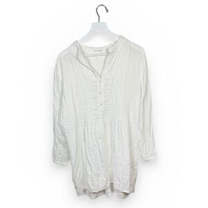 Free People X CP Shades Yoko Tunic in White Front Button Pleats W2208 Sz M